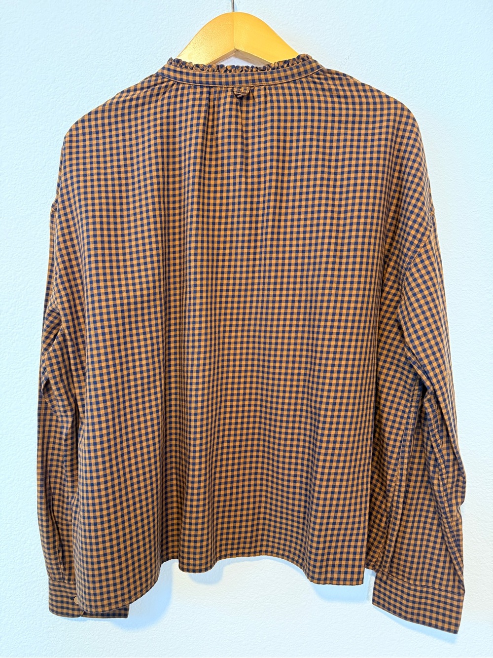 Orvis Gingham Blouse Fall Cottagecore Preppy Plaid Cotton M - Picture 7 of 8